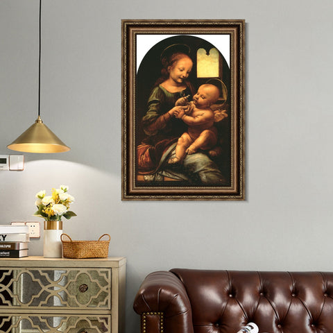 INVIN ART Framed Canvas Art Giclee Print Series#039 by Leonardo da Vinci Wall Art Living Room Home Office Decorations
