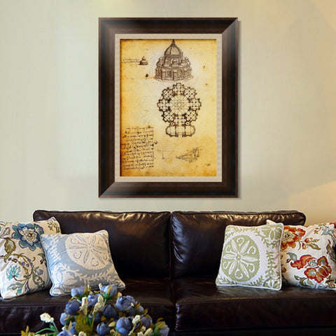 INVIN ART Framed Canvas Art Giclee Print Series#050 by Leonardo da Vinci Wall Art Living Room Home Office Decorations