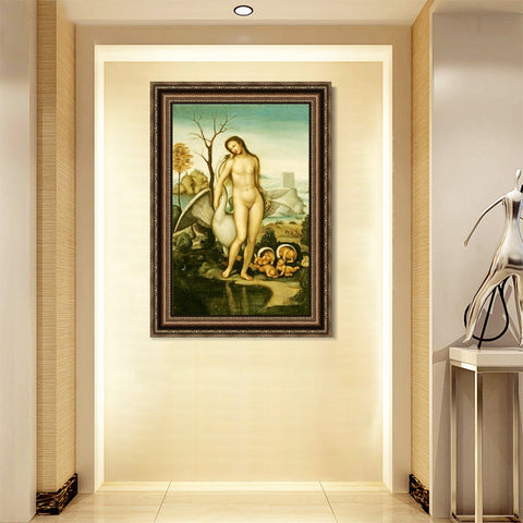 INVIN ART Framed Canvas Art Giclee Print Series#059 by Leonardo da Vinci Wall Art Living Room Home Office Decorations