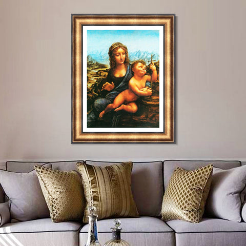 INVIN ART Framed Canvas Art Giclee Print Series#073 by Leonardo da Vinci Wall Art Living Room Home Office Decorations