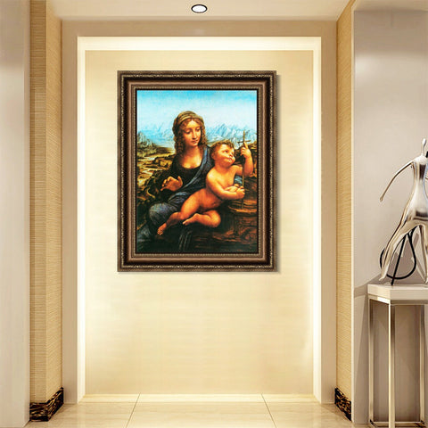 INVIN ART Framed Canvas Art Giclee Print Series#073 by Leonardo da Vinci Wall Art Living Room Home Office Decorations
