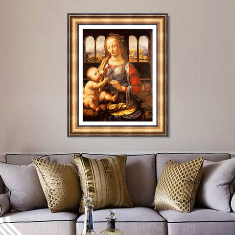 INVIN ART Framed Canvas Art Giclee Print Series#084 by Leonardo da Vinci Wall Art Living Room Home Office Decorations