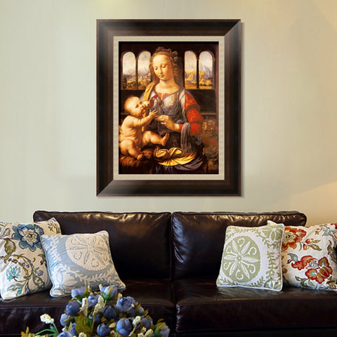 INVIN ART Framed Canvas Art Giclee Print Series#084 by Leonardo da Vinci Wall Art Living Room Home Office Decorations