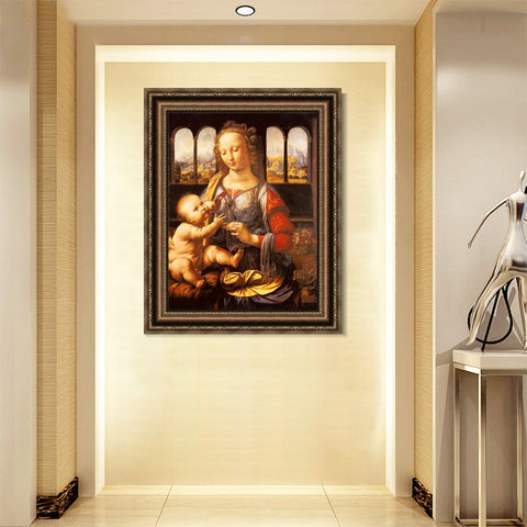 INVIN ART Framed Canvas Art Giclee Print Series#084 by Leonardo da Vinci Wall Art Living Room Home Office Decorations