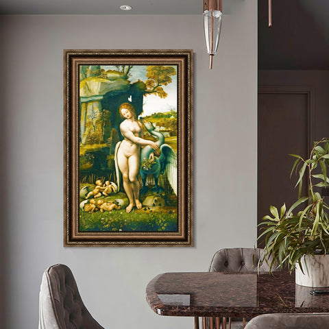 INVIN ART Framed Canvas Art Giclee Print Series#096 by Leonardo da Vinci Wall Art Living Room Home Office Decorations