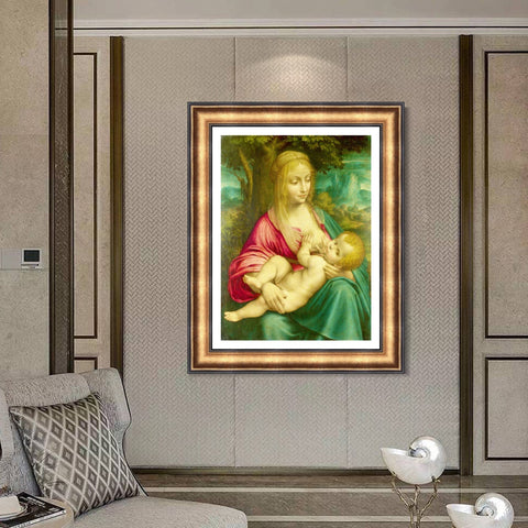 INVIN ART Framed Canvas Art Giclee Print Series#099 by Leonardo da Vinci Wall Art Living Room Home Office Decorations