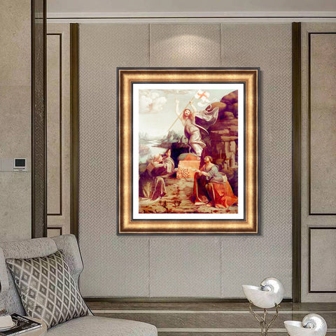 INVIN ART Framed Canvas Art Giclee Print Series#100 by Leonardo da Vinci Wall Art Living Room Home Office Decorations