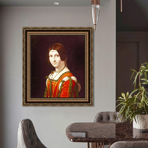 INVIN ART Framed Canvas Art Giclee Print Series#103 by Leonardo da Vinci Wall Art Living Room Home Office Decorations