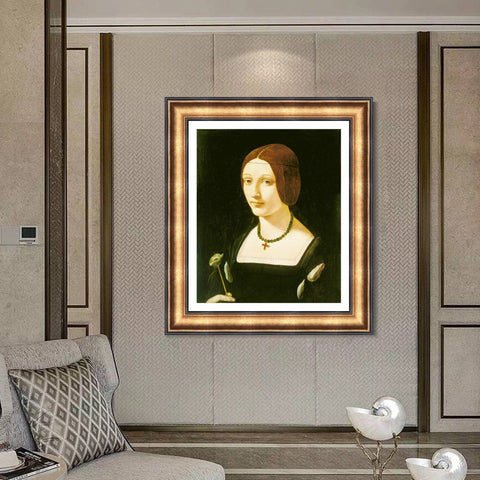 INVIN ART Framed Canvas Art Giclee Print Series#107 by Leonardo da Vinci Wall Art Living Room Home Office Decorations
