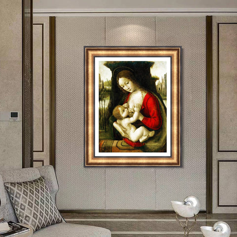 INVIN ART Framed Canvas Art Giclee Print Series#120 by Leonardo da Vinci Wall Art Living Room Home Office Decorations
