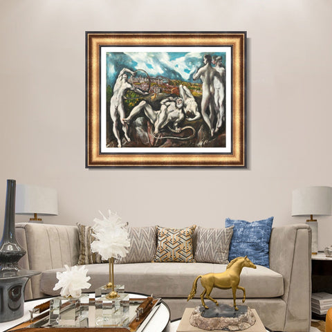 INVIN ART Framed Canvas Art Giclee Print Christ Laocoon,1614 by El Greco Wall Art Living Room Home Office Decorations