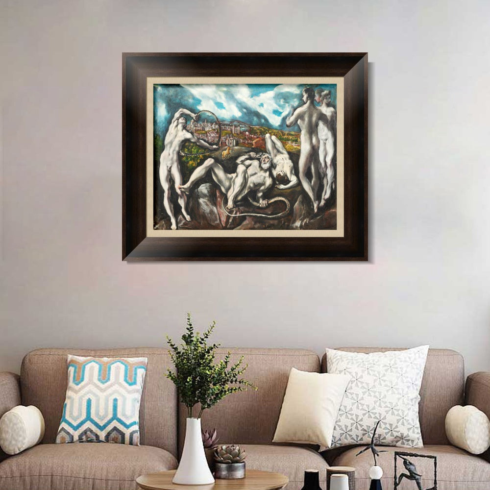 INVIN ART Framed Canvas Art Giclee Print Christ Laocoon,1614 by El Greco Wall Art Living Room Home Office Decorations