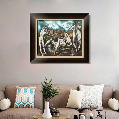 INVIN ART Framed Canvas Art Giclee Print Christ Laocoon,1614 by El Greco Wall Art Living Room Home Office Decorations