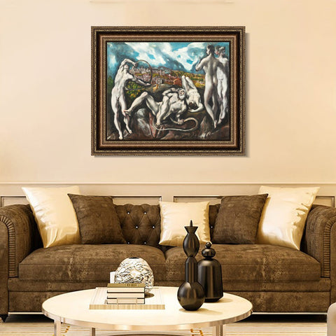 INVIN ART Framed Canvas Art Giclee Print Christ Laocoon,1614 by El Greco Wall Art Living Room Home Office Decorations