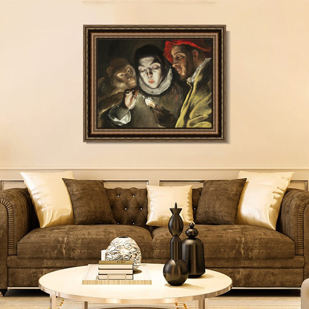 INVIN ART Framed Canvas Art Giclee Print Allegory with A Boy by El Greco Wall Art