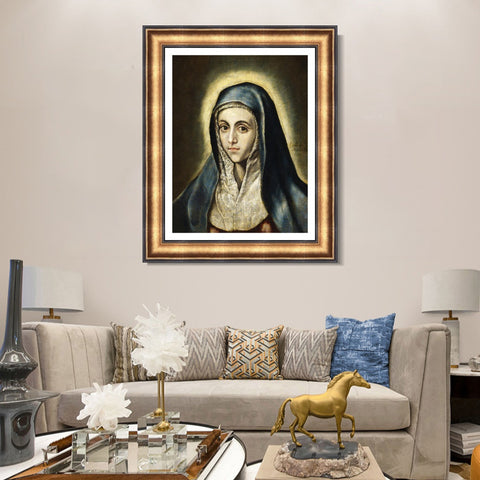 INVIN ART Framed Canvas Art Giclee Print The Virgin Mary by El Greco Wall Art Living Room Home Office Decorations