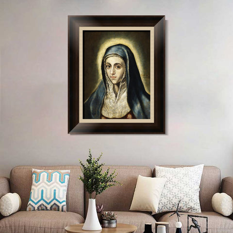 INVIN ART Framed Canvas Art Giclee Print The Virgin Mary by El Greco Wall Art Living Room Home Office Decorations