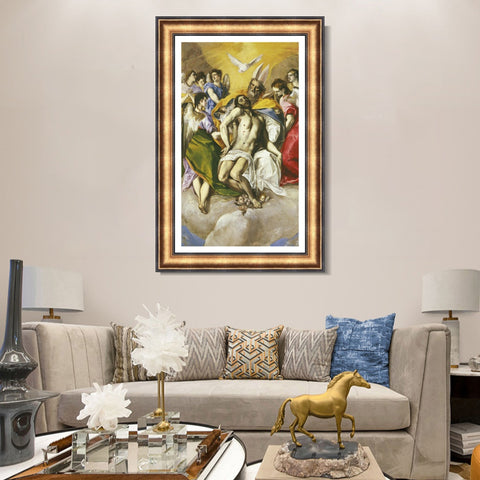 INVIN ART Framed Canvas Art Giclee Print La Trinidad by El Greco Wall Art Living Room Home Office Decorations