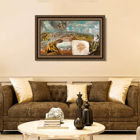 INVIN ART Framed Canvas Art Giclee Print Series#026 by El Greco Wall Art Living Room Home Office Decorations