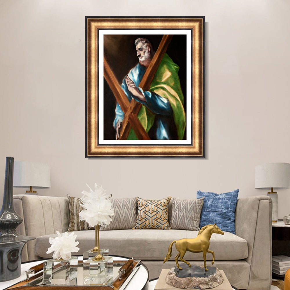 INVIN ART Framed Canvas Art Giclee Print St. Andrew by El Greco Wall Art