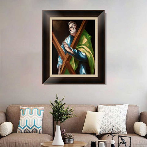 INVIN ART Framed Canvas Art Giclee Print St. Andrew by El Greco Wall Art Living Room Home Office Decorations