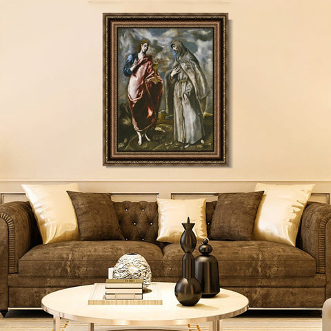 INVIN ART Framed Canvas Art Giclee Print Series#031 by El Greco Wall Art Living Room Home Office Decorations