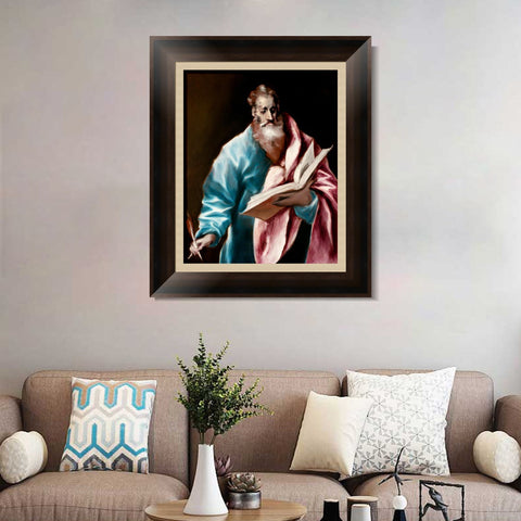 INVIN ART Framed Canvas Art Giclee Print Saint Matthew by El Greco Wall Art Living Room Home Office Decorations