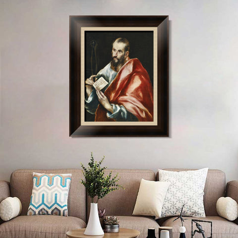 INVIN ART Framed Canvas Art Giclee Print Saint Paul, The Apostle#2 by El Greco Wall Art Living Room Home Office Decorations