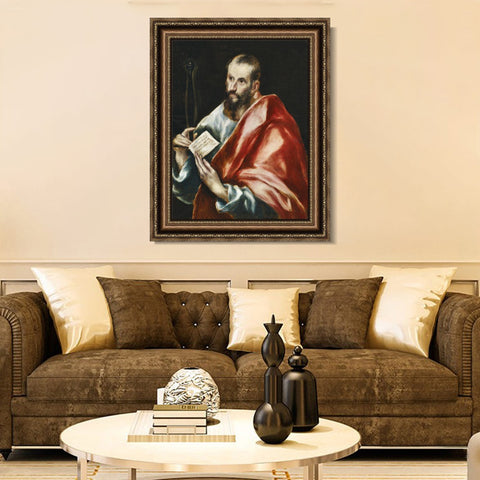 INVIN ART Framed Canvas Art Giclee Print Saint Paul, The Apostle#2 by El Greco Wall Art Living Room Home Office Decorations