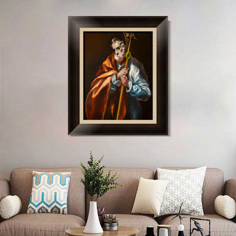 INVIN ART Framed Canvas Art Giclee Print St. Jude Thaddeus by El Greco Wall Art Living Room Home Office Decorations