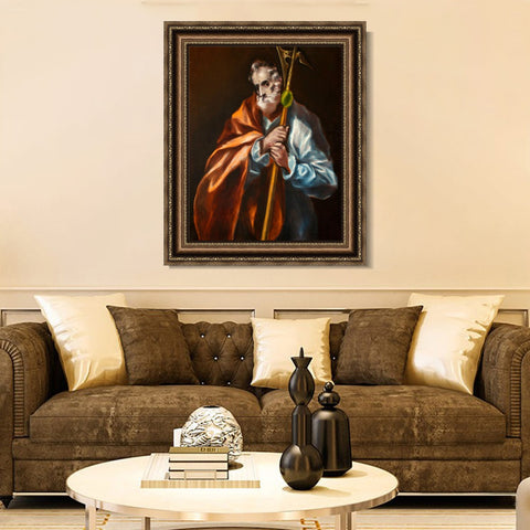 INVIN ART Framed Canvas Art Giclee Print St. Jude Thaddeus by El Greco Wall Art Living Room Home Office Decorations