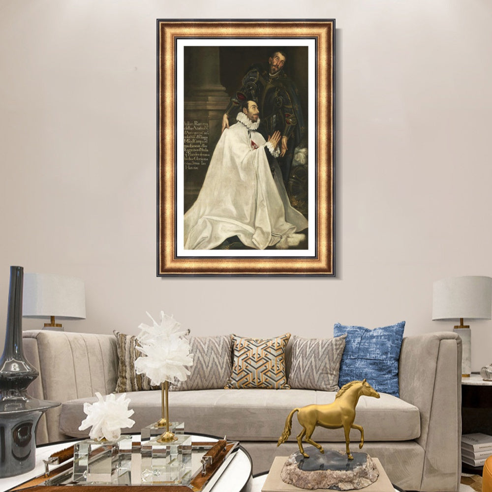 INVIN ART Framed Canvas Art Giclee Print Juli篓垄n Romero Y Su Santo Patrono by El Greco Wall Art