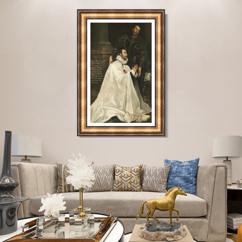 INVIN ART Framed Canvas Art Giclee Print Julián Romero Y Su Santo Patrono by El Greco Wall Art Living Room Home Office Decorations