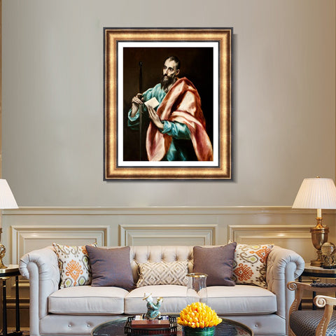 INVIN ART Framed Canvas Art Giclee Print Saint Paul, The Apostle by El Greco Wall Art Living Room Home Office Decorations