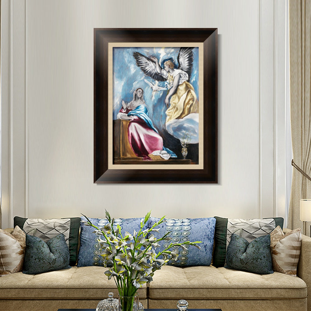 INVIN ART Framed Canvas Art Giclee Print The Annunciation by El Greco Wall Art