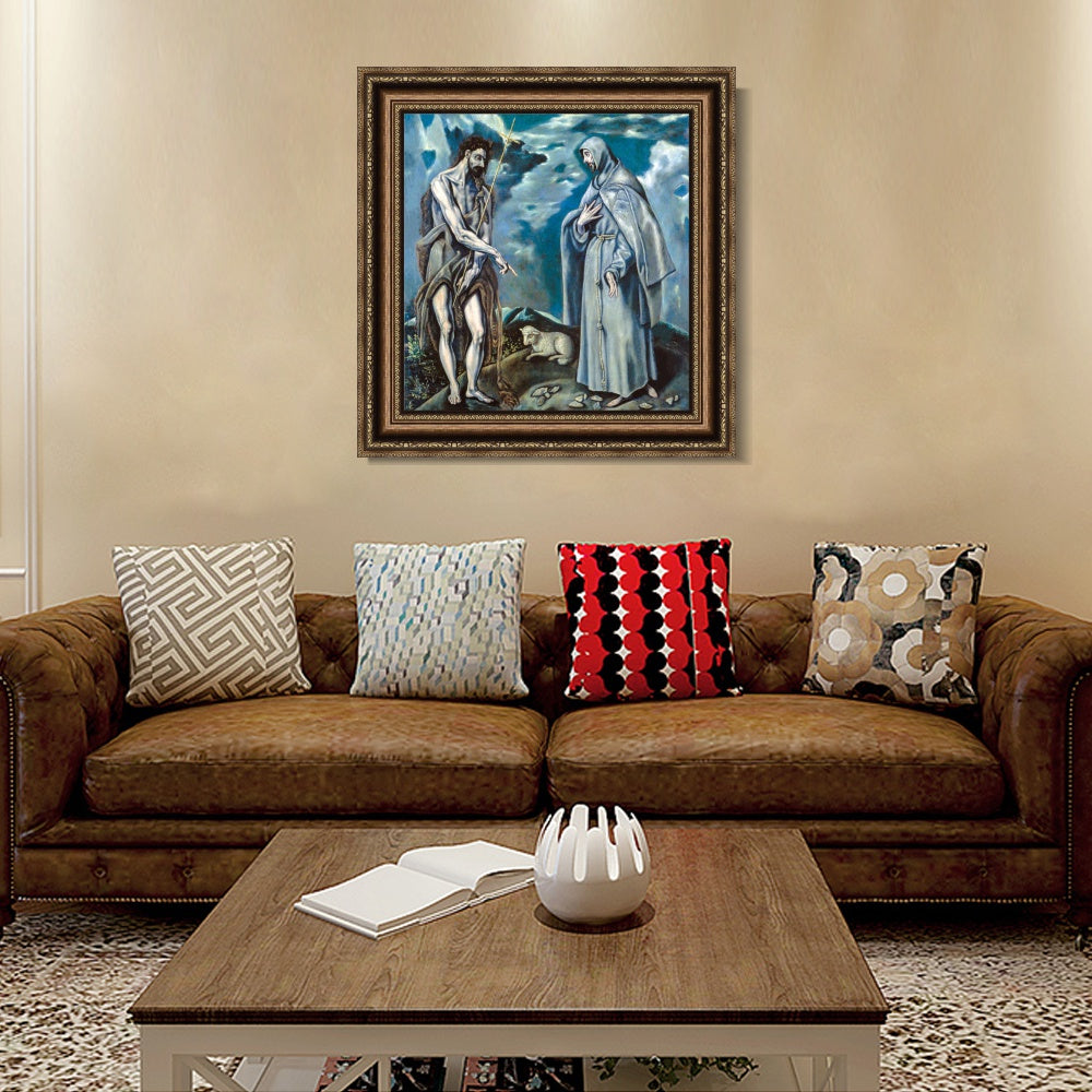 INVIN ART Framed Canvas Art Giclee Print Christ Series#060 by El Greco Wall Art