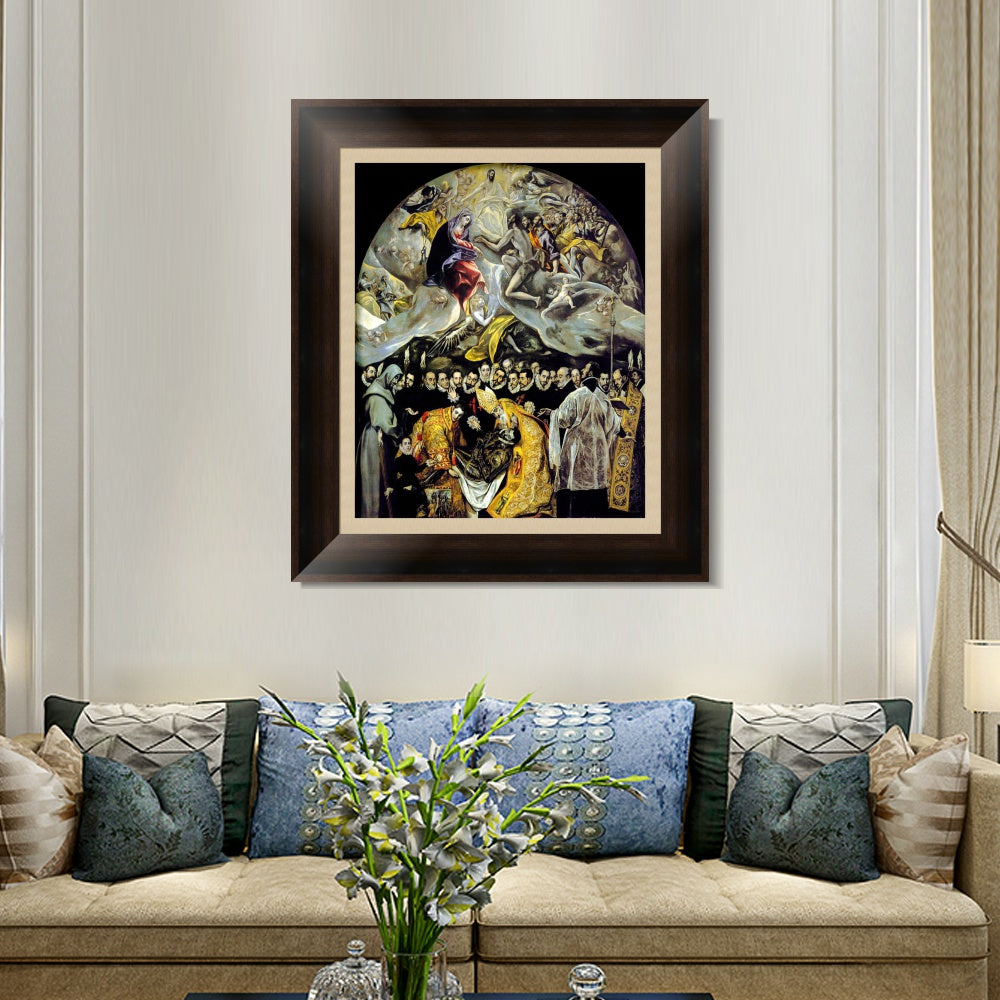 INVIN ART Framed Canvas Art Giclee Print The Burial Of The Count Of Orgaz by El Greco Wall Art
