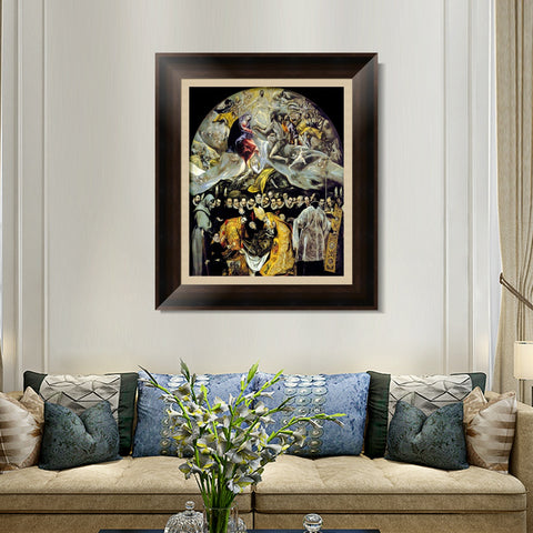 INVIN ART Framed Canvas Art Giclee Print The Burial Of The Count Of Orgaz by El Greco Wall Art Living Room Home Office Decorations
