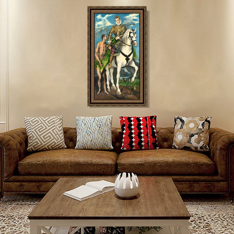 INVIN ART Framed Canvas Art Giclee Print Saint Martin and The Beggar,1597 by El Greco Wall Art Living Room Home Office Decorations
