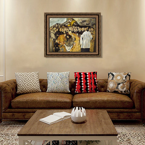 INVIN ART Framed Canvas Art Giclee Print The Burial of The Count of Orgaz,1588 by El Greco Wall Art Living Room Home Office Decorations