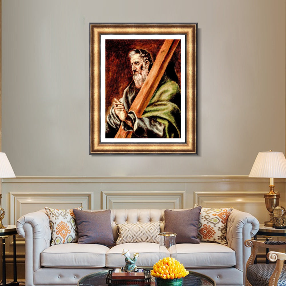 INVIN ART Framed Canvas Art Giclee Print Apostle St Andrew,1610 by El Greco Wall Art