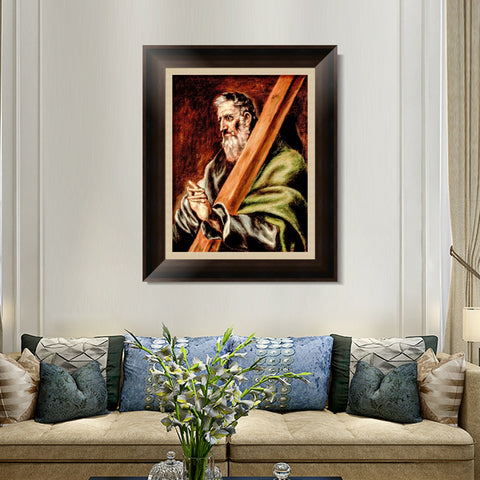 INVIN ART Framed Canvas Art Giclee Print Apostle St Andrew,1610 by El Greco Wall Art Living Room Home Office Decorations