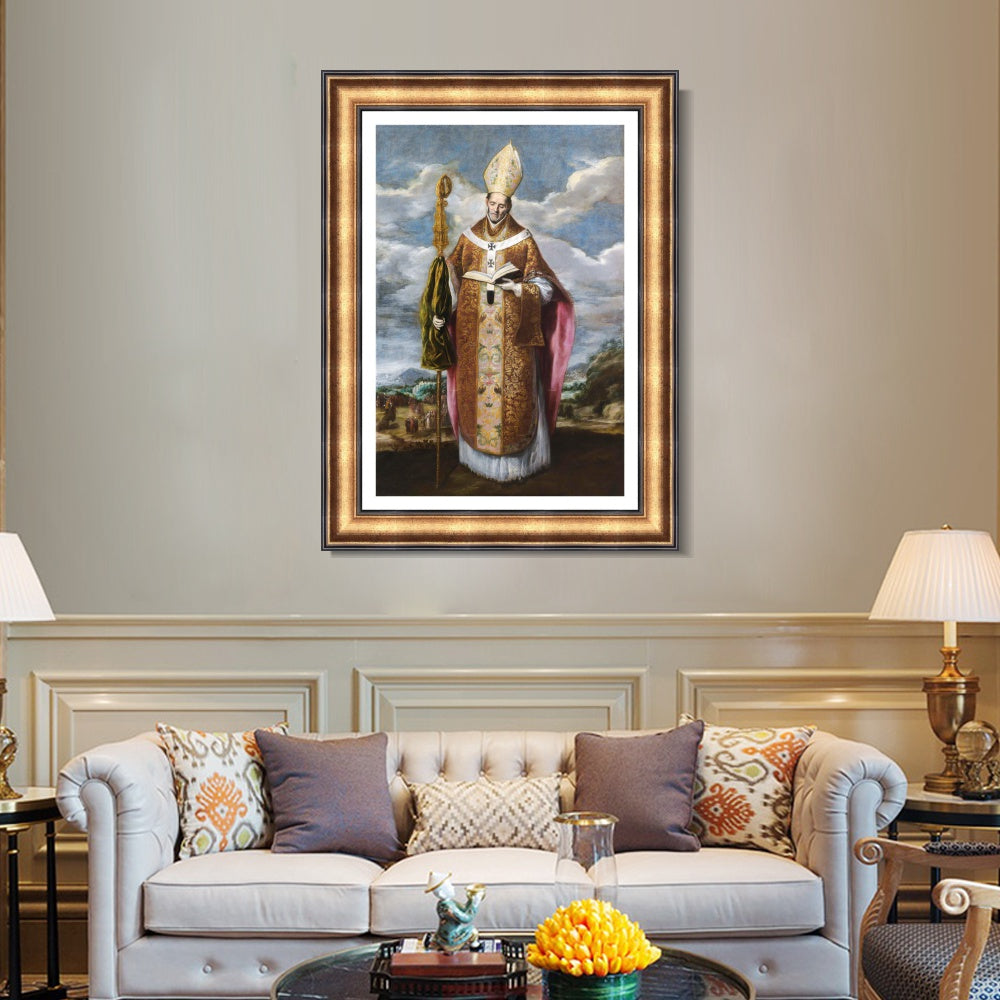 INVIN ART Framed Canvas Art Giclee Print St. Ildefonso by El Greco Wall Art