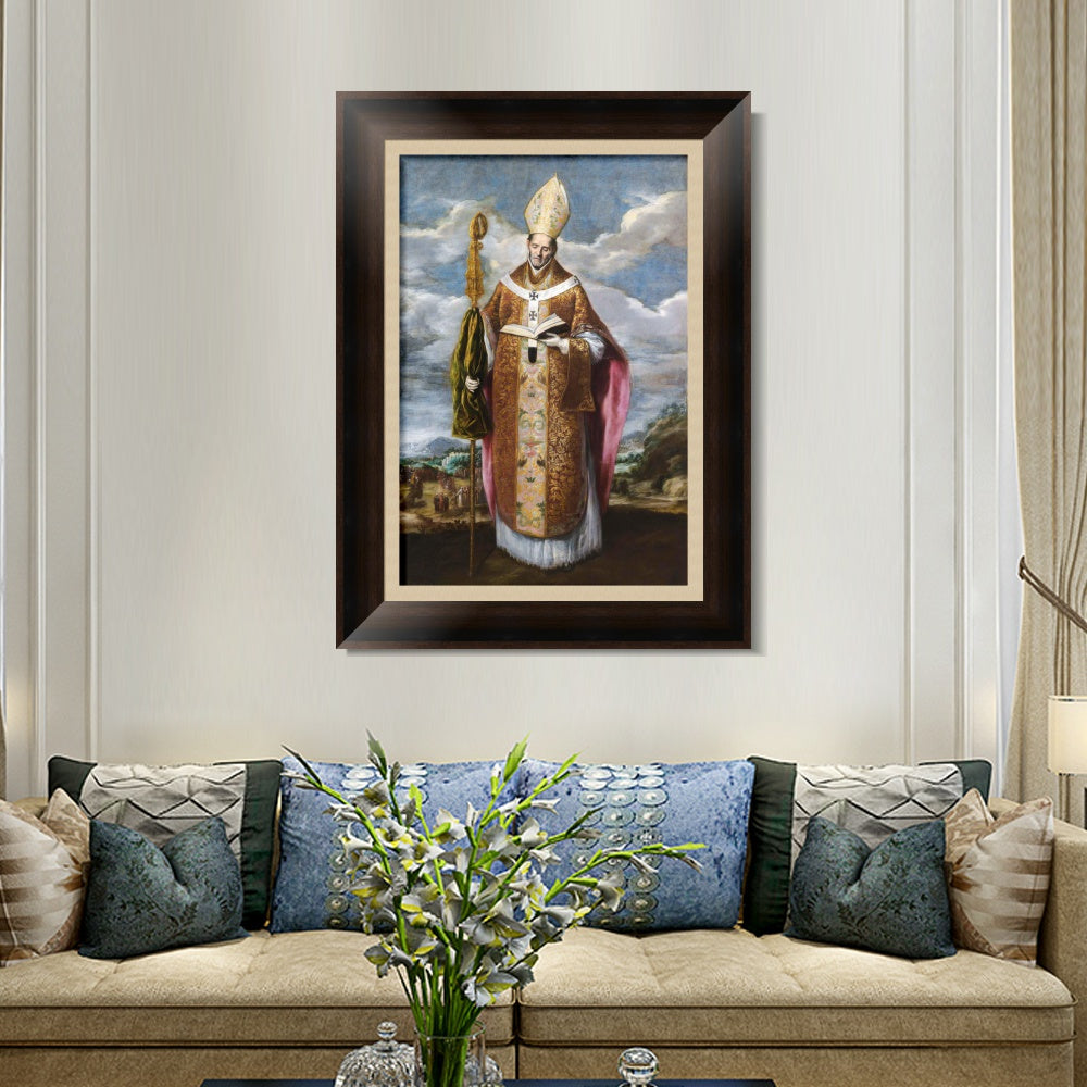 INVIN ART Framed Canvas Art Giclee Print St. Ildefonso by El Greco Wall Art
