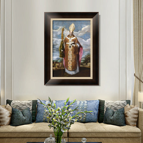 INVIN ART Framed Canvas Art Giclee Print St. Ildefonso by El Greco Wall Art Living Room Home Office Decorations