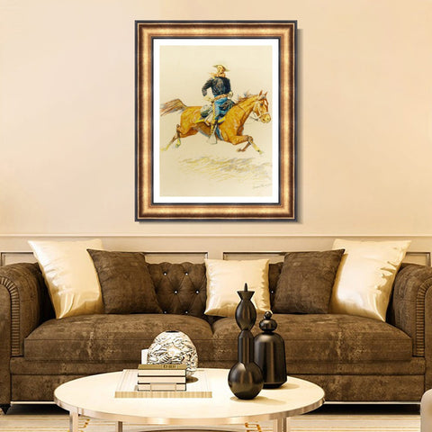 INVIN ART Framed Canvas Art Giclee Print A BUNCH OF BUCKSKINS by Frederic Remington Wall Art Living Room Home Office Decorations