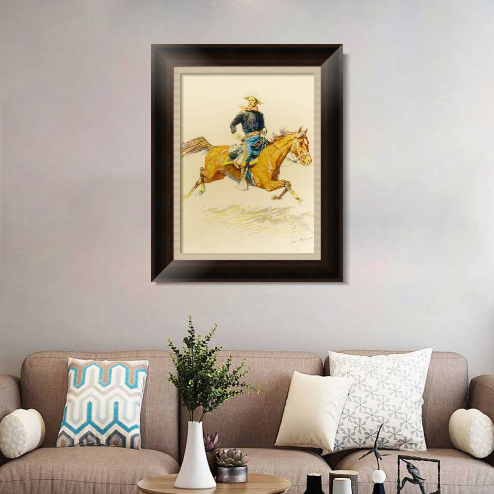 INVIN ART Framed Canvas Art Giclee Print A BUNCH OF BUCKSKINS by Frederic Remington Wall Art