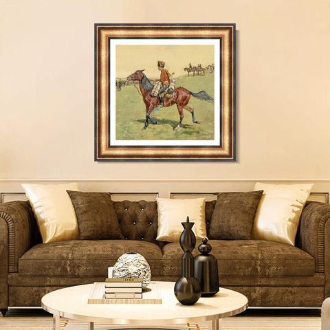 INVIN ART Framed Canvas Art Giclee Print HUSSAR, RUSSIAN GUARD CORPSE by Frederic Remington Wall Art Living Room Home Office Decorations