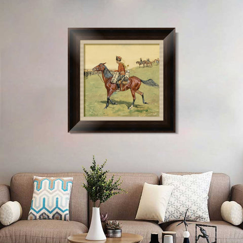INVIN ART Framed Canvas Art Giclee Print HUSSAR, RUSSIAN GUARD CORPSE by Frederic Remington Wall Art Living Room Home Office Decorations
