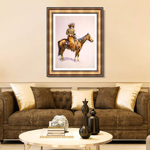 INVIN ART Framed Canvas Art Giclee Print Arizona cow boy original by Frederic Remington Wall Art Living Room Home Office Decorations